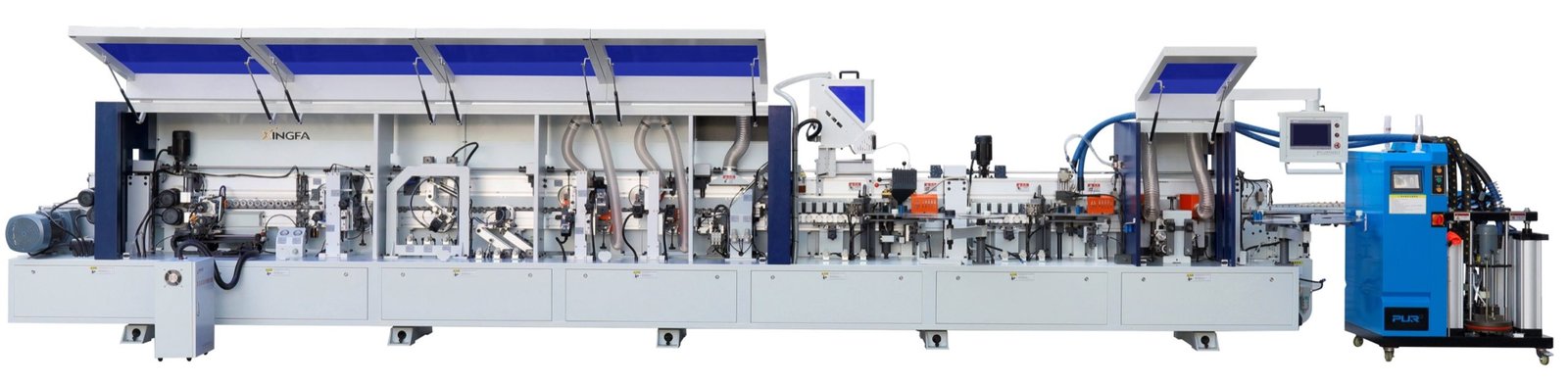 XA-6CTAB-PUR edge banding machine with side drilling